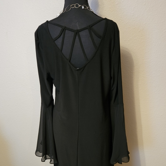 NWT MSK Womens Large Black Flared Sleeve Dress - Picture 6 of 7